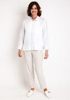 Micha Embroidered Detail Linen Shirt, White