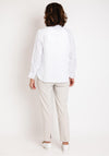 Micha Embroidered Detail Linen Shirt, White