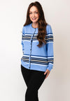 Micha Striped Fine Knit Cardigan, Blue