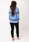 Micha Striped Fine Knit Cardigan, Blue