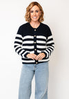 Micha Chunky Knit Striped Cardigan, Navy