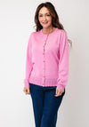 Micha Frill Detail Button-Down Cardigan, Pink