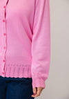 Micha Frill Detail Button-Down Cardigan, Pink