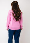 Micha Frill Detail Button-Down Cardigan, Pink