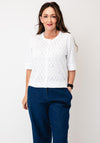 Micha Textured Button-Down Cardigan, White
