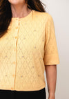 Micha Textured Button Down Cardigan, Butter Yellow