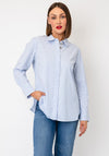 Micha Striped Cotton Shirt, Blue & White