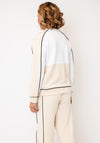 Micha Colour Block Zip Up Fleece, Beige Multi