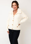 Micha Textured with Faux Fur Collar Jacket, Cream