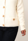 Micha Textured with Faux Fur Collar Jacket, Cream