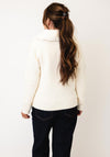 Micha Textured with Faux Fur Collar Jacket, Cream