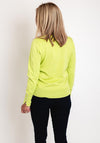 Micha V-Neck Autumn Viscose Knit Sweater, Lime Green