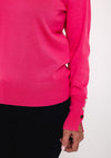 Micha V-Neck Autumn Viscose Knit Sweater, Pink