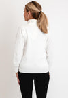 Micha Roll Neck Embellished Sleeve Knit Sweater, White