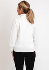 Micha Roll Neck Embellished Sleeve Knit Sweater, White