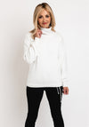Micha Rhinestone Embellished Knit Sweater, Off White