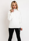 Micha Rhinestone Embellished Knit Sweater, Off White