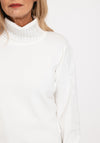 Micha Rhinestone Embellished Knit Sweater, Off White