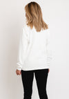 Micha Rhinestone Embellished Knit Sweater, Off White