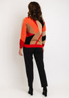 Micha Block Pattern Knit Sweater, Red Multi