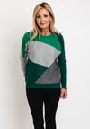 Micha Block Pattern Knit Sweater, Green Multi