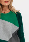Micha Block Pattern Knit Sweater, Green Multi