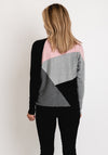 Micha Block Pattern Knit Sweater, Pink Multi