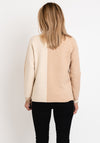 Micha Colour Block Text Print Knit Sweater, Beige