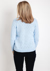 Micha Round Neck Basic Fine Cotton Knit Sweater, Light Blue