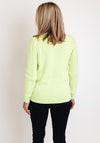 Micha Round Neck Cable Knit Sweater, Pale Lime