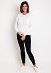 Micha Round Neck Cable Knit Sweater, White