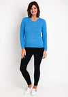 Micha Round Neck Cable Knit Sweater, Blue