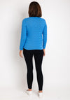 Micha Round Neck Cable Knit Sweater, Blue