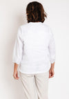 Micha Beaded Embellished Linen Shirt, White