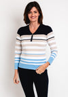 Micha Half Zip Striped Sweater, Multi