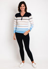 Micha Half Zip Striped Sweater, Multi