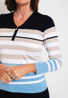 Micha Half Zip Striped Sweater, Multi