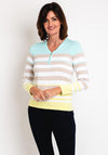 Micha Half Zip Striped Sweater, Multi