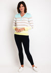 Micha Half Zip Striped Sweater, Multi