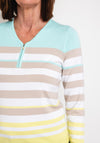 Micha Half Zip Striped Sweater, Multi