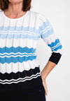 Micha Round Neck Zig Zag Sweater, Blue