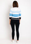 Micha Round Neck Zig Zag Sweater, Blue