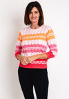 Micha Round Neck Zig Zag Sweater, Pink