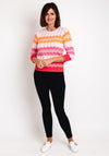 Micha Round Neck Zig Zag Sweater, Pink