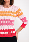 Micha Round Neck Zig Zag Sweater, Pink