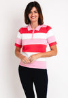 Micha Snap Button Polo Shirt, Pink