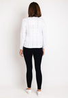Micha V-Neck Zig Zag Embossed Sweater, White
