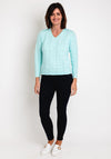 Micha V-Neck Zig Zag Embossed Sweater, Mint