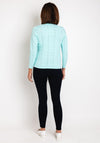 Micha V-Neck Zig Zag Embossed Sweater, Mint