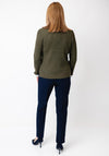 Micha Chiffon Cuff Textured Knit Jumper, Green